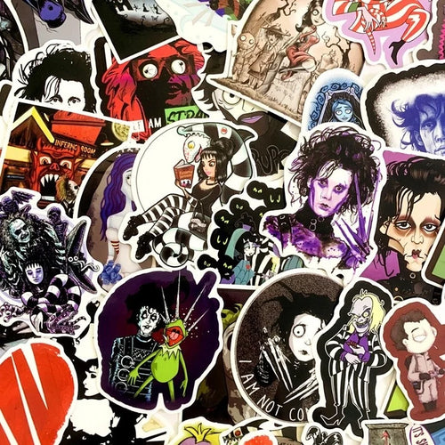 50PCS cartoon animation horror monster series character graffiti stickers, personalized DIY laptop phone cases, handbooks, car refrigerator waterproof decorative stickers, toys