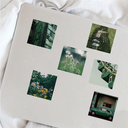 50PCS Green Landscape Picture Graffiti Stickers Decorative Trolley Case Laptop Thermos Waterproof Stickers