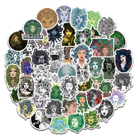 50PCS Demon Snake Girl in Greek Mythology Cartoon Stickers Bike Notebook Cell Phone Skateboard Sticker Decal Gothic Toys