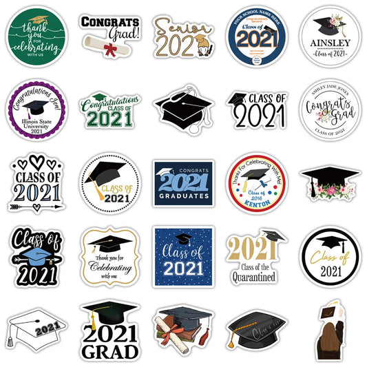 50PCS Graduation Season Graffiti Waterproof Sticker Suitcase Notebook Mobile Phone Refrigerator Helmet Water Cup