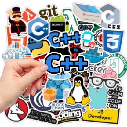 50PCS Programmer Software Programming Language Graffiti Waterproof Sticker Suitcase Notebook RefrigeratorWaterCup
