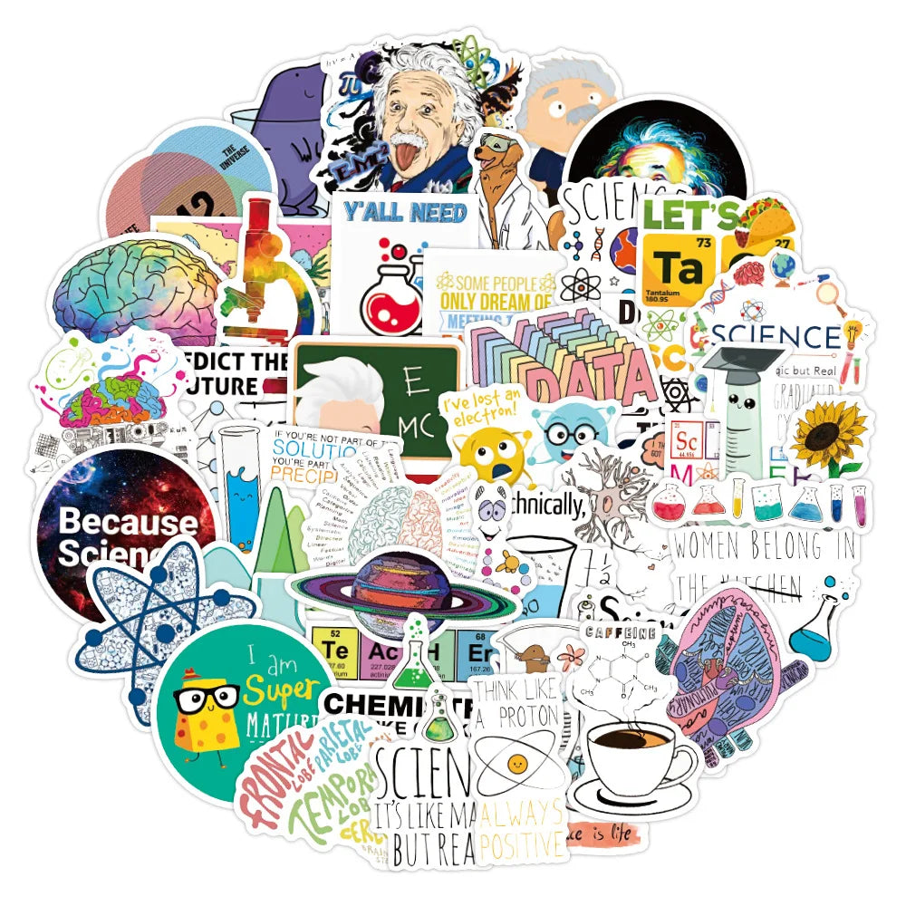 50PCS New Scientific Chemistry Laboratory Graffiti Sticker Waterproof  Suitcase Notebook Skateboard Refrigerator