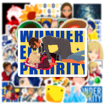 50PCS Cartoon Anime WONDER EGG PRIORITY Sticker DIY Skateboard Graffiti Waterproof Laptop Toy Sticker