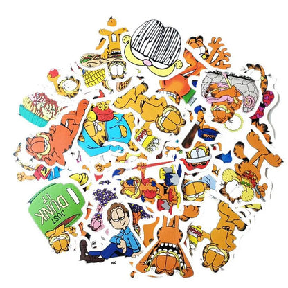 50PCS cartoon cute Garfield animation graffiti girl toy notebook suitcase mobile phone waterproof helmet sticker