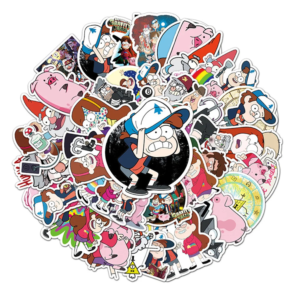 50PCS Cartoon Weird Town Graffiti Sticker Notebook Guitar Skateboard Mobile Phone Gift Toy Sticker