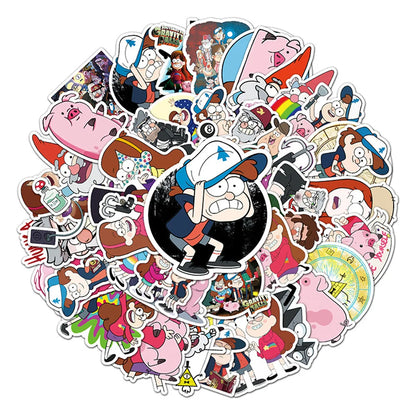 50PCS Cartoon Weird Town Graffiti Sticker Notebook Guitar Skateboard Mobile Phone Gift Toy Sticker
