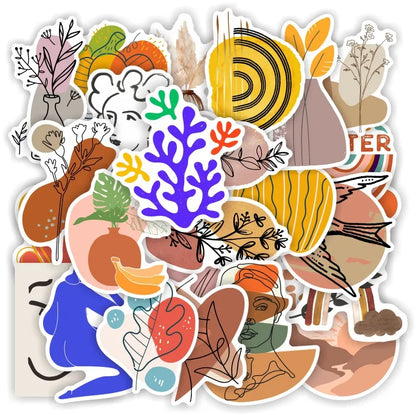 50pcs Abstract RETRO Art Graffiti Sticker DIY Luggage Guitar Starry Sky Animation Sticker Waterproof
