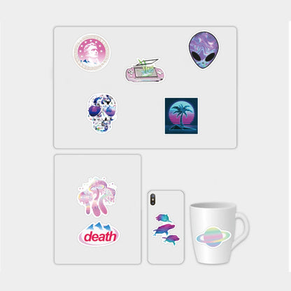 50PCS Steam Wave Sticker Girl Ins Personalized Suitcase Sticker VSCO Waterproof Notebook Sticker