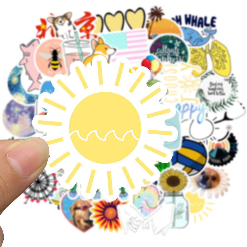 50PCS Aesthetic Sanitization Stickers - Cuteness Decontamination Decals for Overstimulation Management, Sensory Purification Journals & Digital Detox Visualization