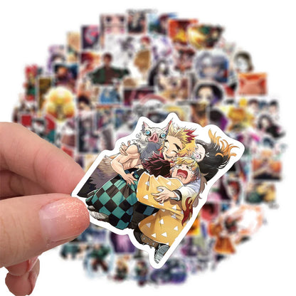 50PCS Cartoon Anime Demon Slayer Sticker Skateboard Bike Helmet Graffiti Waterproof Laptop Creative Sticker