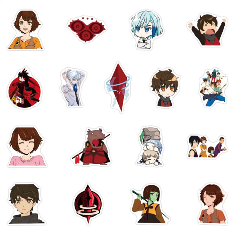 50 pieces of cartoon and anime character Tower of the Gods decorative style graffiti stickers, personalized, fashionable and creative DIY exquisite decorative decal cups, helmets, skateboard popular stickers