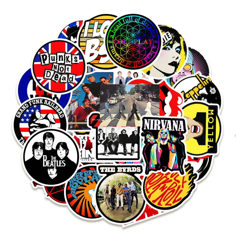 50PCS Nostalgic Music Personalized Graffiti Waterproof Sticker Suitcase Notebook Refrigerator Skateboard WaterCup