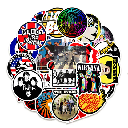 50PCS Nostalgic Music Personalized Graffiti Waterproof Sticker Suitcase Notebook Refrigerator Skateboard WaterCup