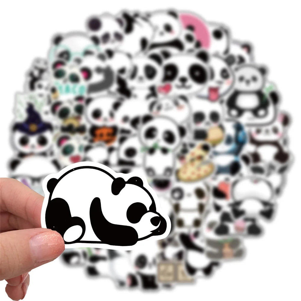 50PCS cartoon panda graffiti decoration suitcase guitar waterproof sticker