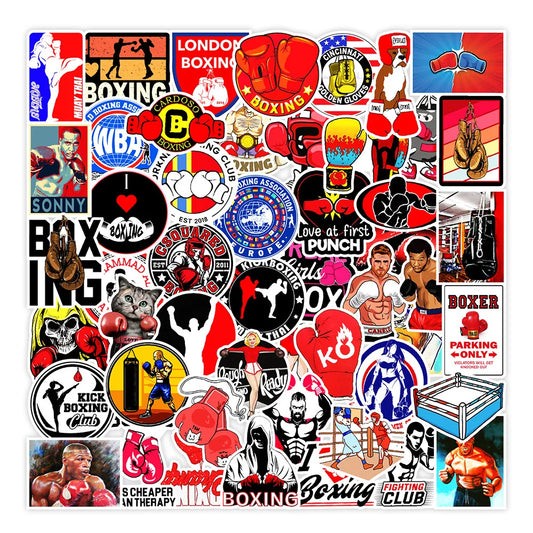 50PCS Boxing Sports Graffiti Stickers Mobile Phone Cabinet Wall Skateboard Luggage Decoration Stickers