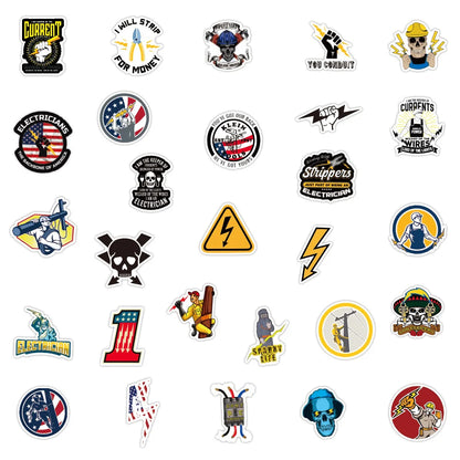 50PCS New Electrician Series Graffiti Stickers Waterproof Luggage Laptop Scooter Water Cup Stickers
