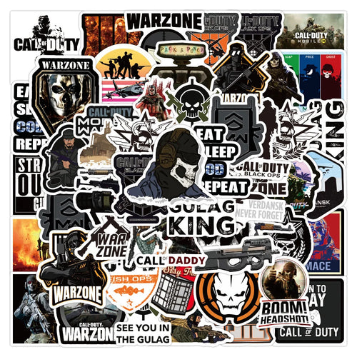 50PCS Game Mission War Fire Assault Graffiti Laptop Guitar Motorcycle Luggage Skateboard Bike Waterproof Sticker