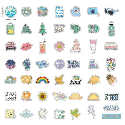 50PCS stationery cartoon cute daily necessities waterproof notebook hand account sticker graffiti decoration