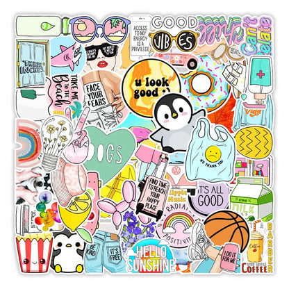 50PCSins Small Fresh Graffiti Stickers Computer Water Cup Kettle Skateboard Decoration Stickers