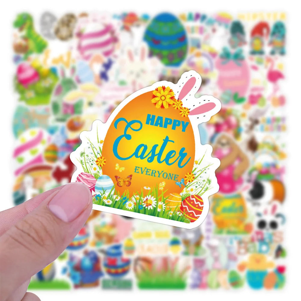 55PCS Cartoon Easter Sticker Luggage Computer Mobile Phone Case Helmet Refrigerator Skateboard Guitar
