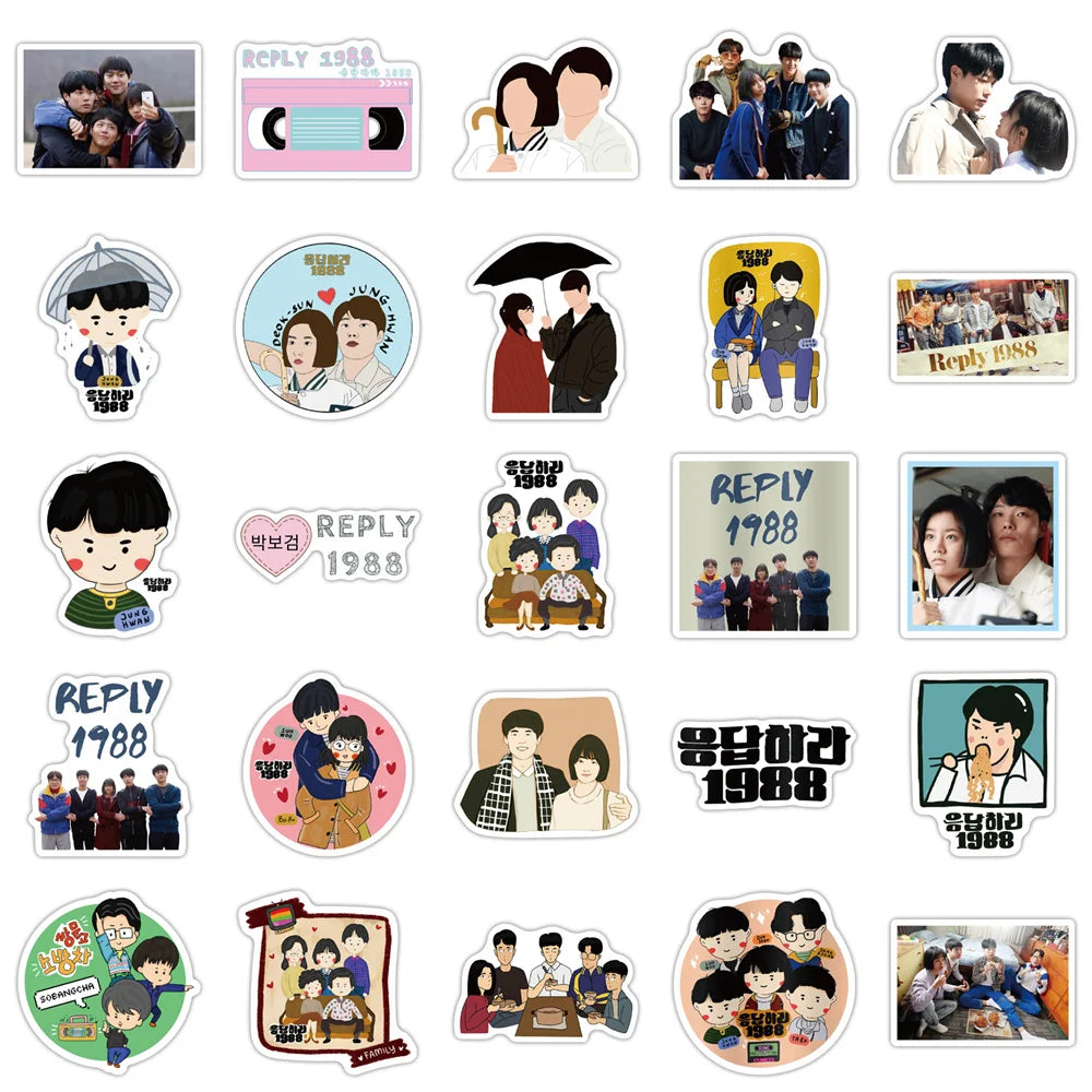 50PCS Korean Drama Please Answer 1988 Graffiti Waterproof Sticker Suitcase Notebook MobilePhoneRefrigeratorHelmet