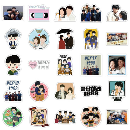 50PCS Korean Drama Please Answer 1988 Graffiti Waterproof Sticker Suitcase Notebook MobilePhoneRefrigeratorHelmet