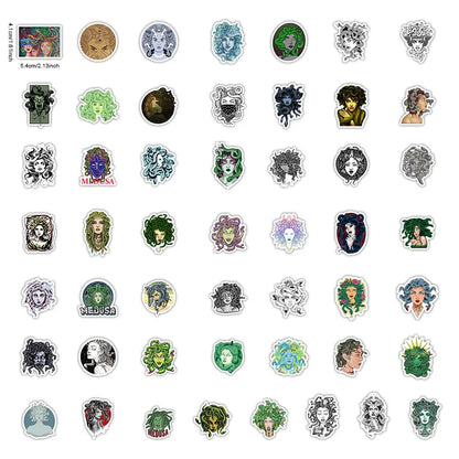 50PCS Demon Snake Girl in Greek Mythology Cartoon Stickers Bike Notebook Cell Phone Skateboard Sticker Decal Gothic Toys