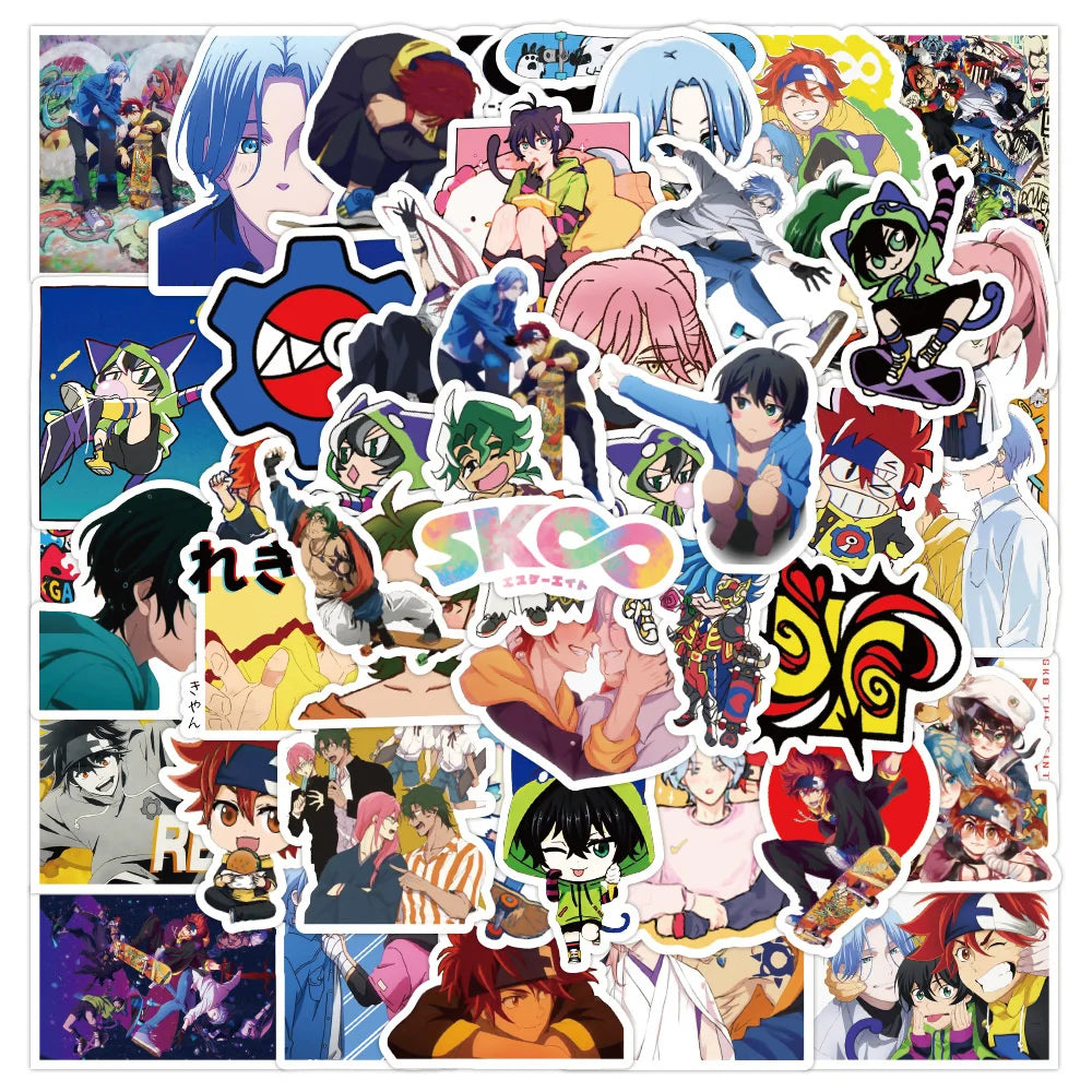50PCS Art Illustration Popular Creative Cartoon Animation Game SK8 Unlimited Character Series Decorative Style Graffiti Stickers Personality Fashion Creative DIY Exquisite Decorative Decals Suitable For Cups, Helmets, Skateboards Popular Stickers Toys
