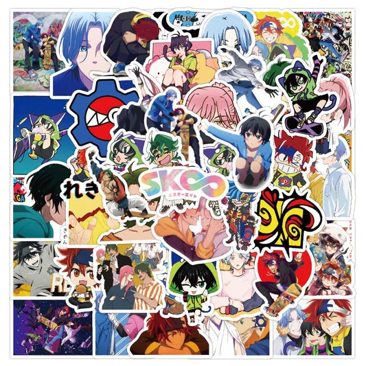 50PCS Art Illustration Popular Creative Cartoon Animation Game SK8 Unlimited Character Series Decorative Style Graffiti Stickers Personality Fashion Creative DIY Exquisite Decorative Decals Suitable For Cups, Helmets, Skateboards Popular Stickers Toys