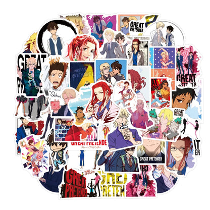 50pcs Japanese Anime Swindler Sticker Portable Suitcase Notebook Water Cup Battery Car Water Sticker