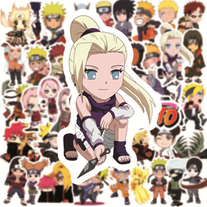 50PCS Chibi Naruto Stickers - Cute Anime Decals for Laptops, Water Bottles, Notebooks & Naruto Fan Gifts