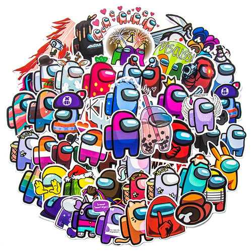 50pcs Popular Game Amongus Luggage Sticker Notebook Helmet Waterproof Graffiti Toy Sticker