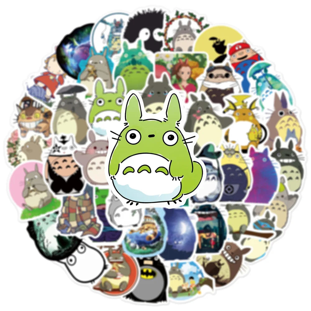 50PCS Hayao Miyazaki Chinchilla Animation Personalized Graffiti Sticker Waterproof Luggage Compartment Skateboard