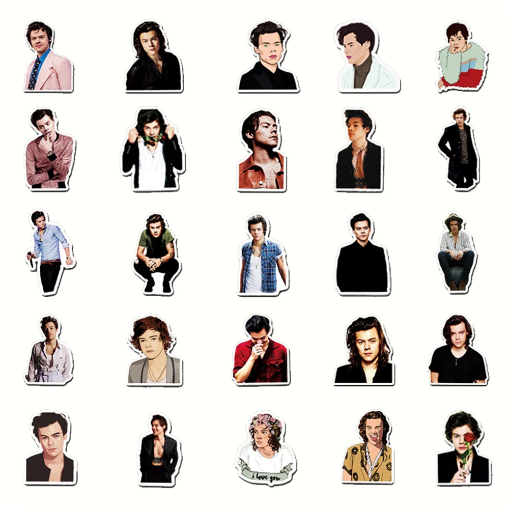 50PCS Curly Harry Personalized Graffiti Waterproof Sticker Suitcase Notebook Refrigerator Stationery Box WaterCup