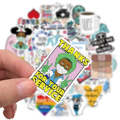 50PCS International Nurse's Day Graffiti Stickers Decorative Luggage Motorcycle Laptop Waterproof Stickers