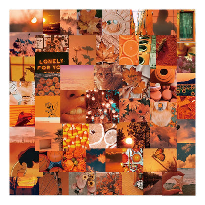 50PCS Orange Sunset Landscape Graffiti Stickers Personalized Decoration Luggage Laptop Waterproof Stickers