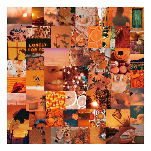 50PCS Orange Sunset Landscape Graffiti Stickers Personalized Decoration Luggage Laptop Waterproof Stickers