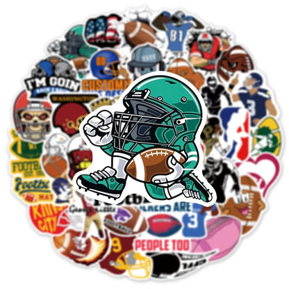 50PCS Football Cartoon Personalized Graffiti Sticker Suitcase Guitar Car Helmet Computer Refrigerator Waterproof