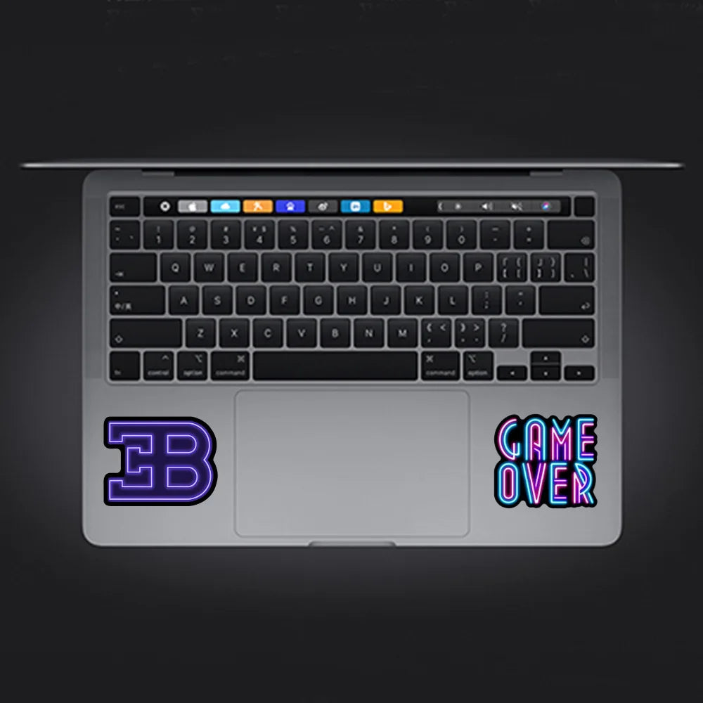 50PCS Purple Neon Creative Stickers Graffiti Refrigerator Computer Mobile Phone Water Cup Decoration Sticker