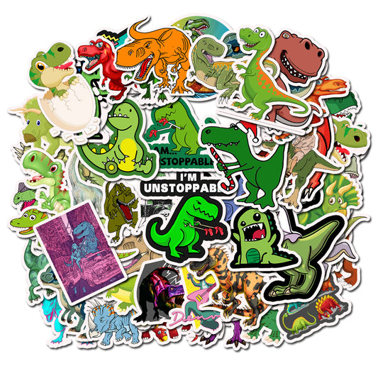 50PCS Art Illustration Trendy Cute Cartoon Dinosaur Doodle Stickers Exquisite Fashion Creative DIY Decorative Sticker Decals for Notebooks Suitable for Mugs, Helmets, Skateboards, Pencil Cases, and Desktops