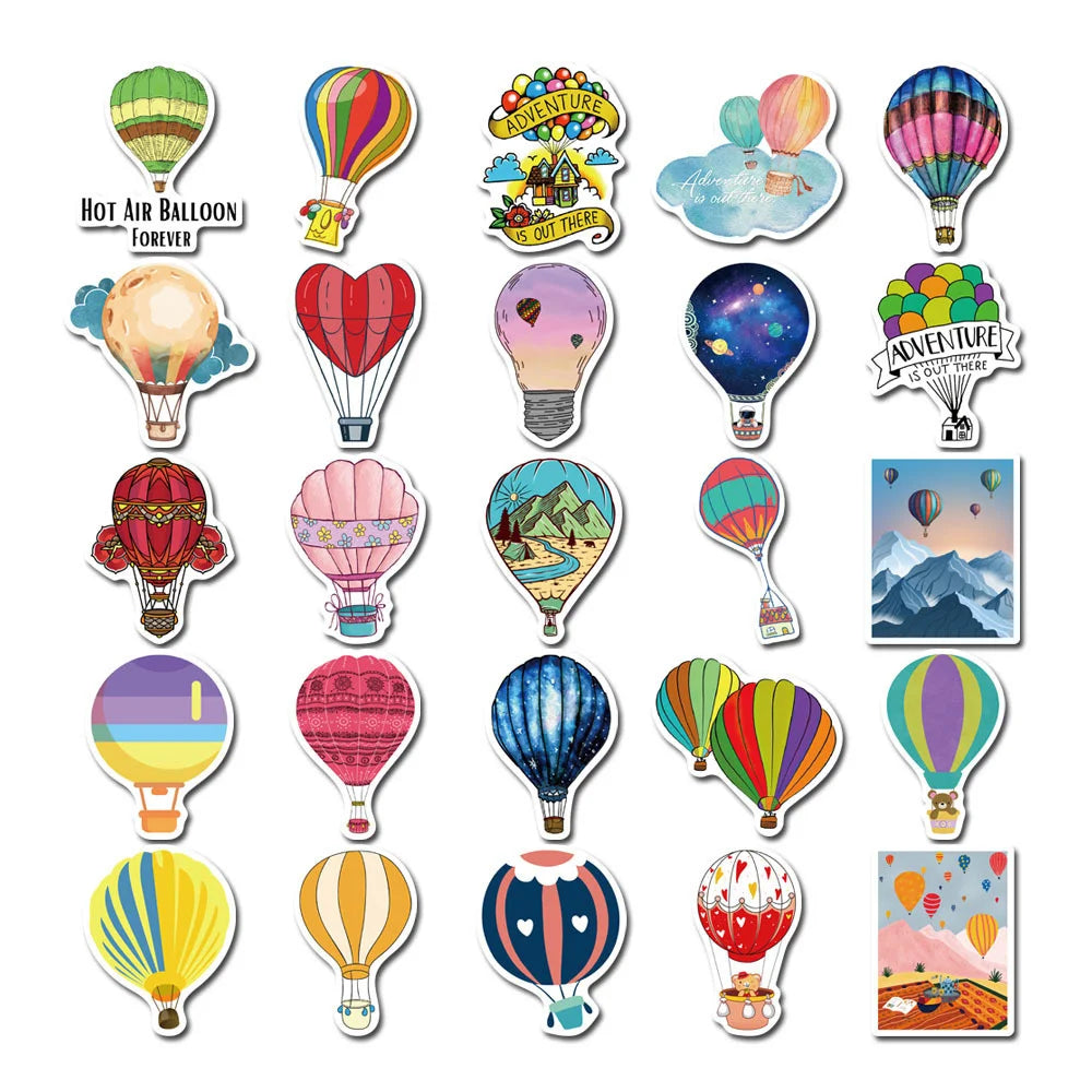 50PCS New Color Cartoon Balloon Graffiti Stickers Decorative Luggage Laptop Water Cup Waterproof Stickers