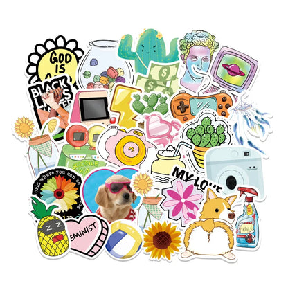 50PCS non-repetitive VSCO style graffiti stickers, personalized luggage, car thermos flasks, phone cases, laptop decorative stickers, toys