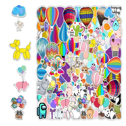 50PCS Cartoon Balloon Sticker Computer Notebook Mobile Phone Water Cup Sticker Waterproof Sticker