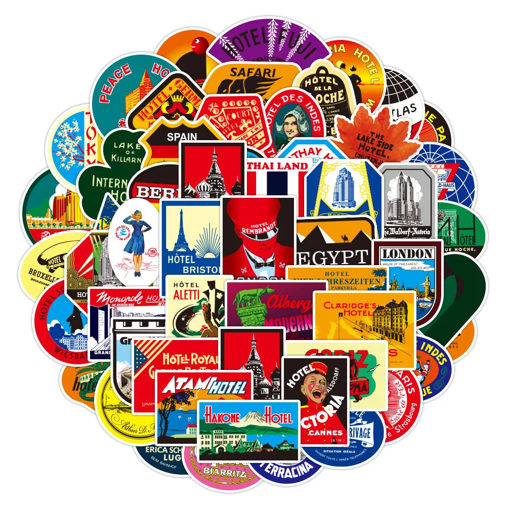 50PCS Outdoor Travel Graffiti Sticker Waterproof Laptop Scooter Motorcycle Refrigerator Water Cup Sticker