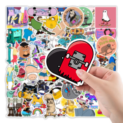 50PCSP Cartoon Skateboard Graffiti Sticker Car Trunk Skateboard Refrigerator Decorative Sticker Waterproof