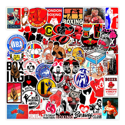 50PCS Boxing Sports Graffiti Stickers Mobile Phone Cabinet Wall Skateboard Luggage Decoration Stickers