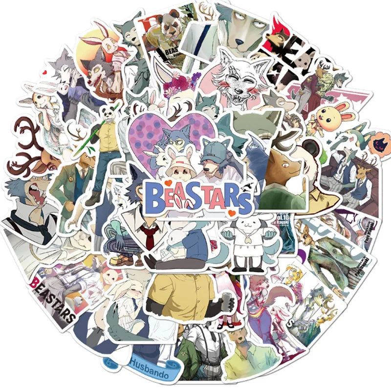 50PCS  Animal Rhapsody Character Graffiti Mobile Phone Case Skateboard Luggage Waterproof Sticker Toy Decoration