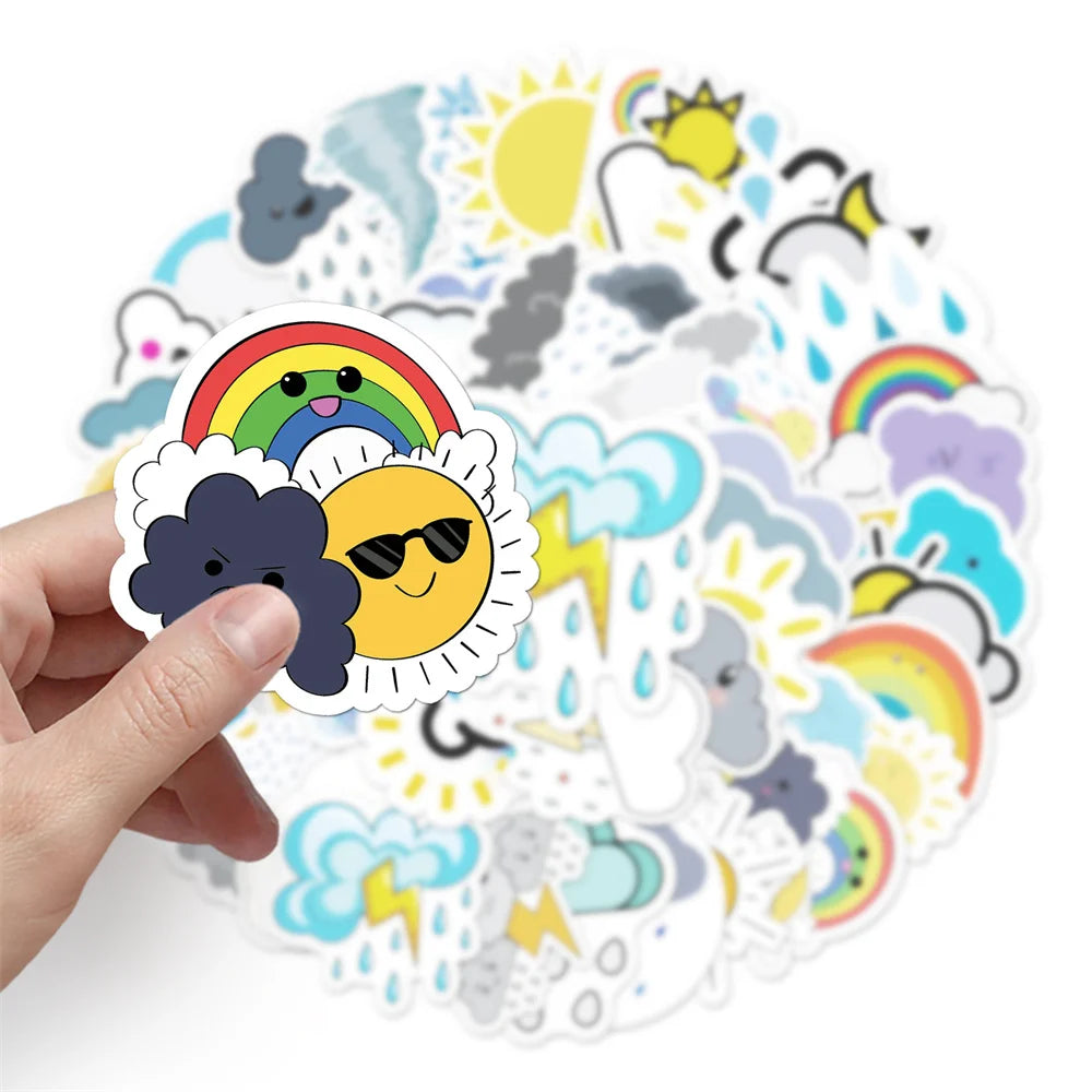 50PCS Weather and Climate Creative Graffiti Sticker Laptop Phone Guitar Car Gift Toy Waterproof Sticker