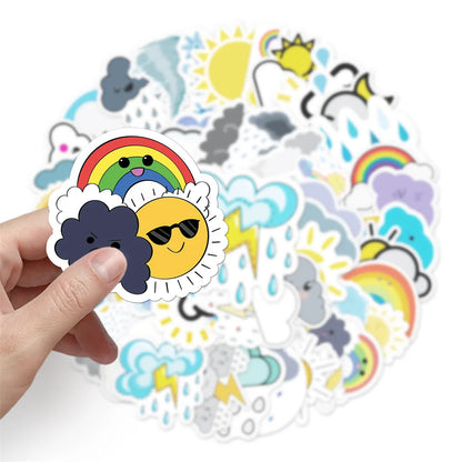 50PCS Weather and Climate Creative Graffiti Sticker Laptop Phone Guitar Car Gift Toy Waterproof Sticker