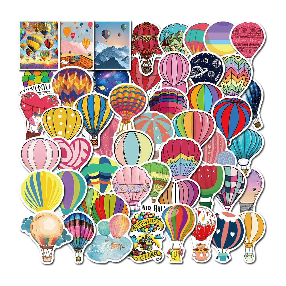 50PCS New Color Cartoon Balloon Graffiti Stickers Decorative Luggage Laptop Water Cup Waterproof Stickers